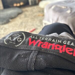 Wrangler all terrain gear grey lined pants.
